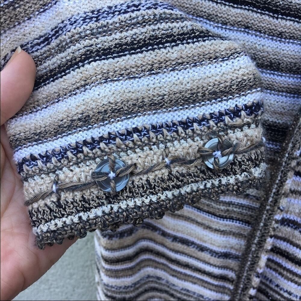 Talbots Striped Button-Down Cardigan - Picture 5 of 8